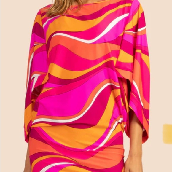 🏝️TRINA TURK VIVID VISTA SWIM TUNIC COVER UP Size M🏖️ - Picture 3 of 6